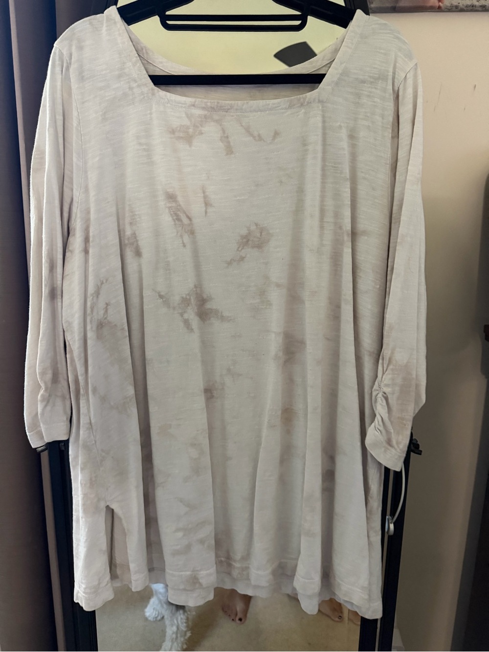 J. Jill Cream Square Neck Long Sleeve Tunic